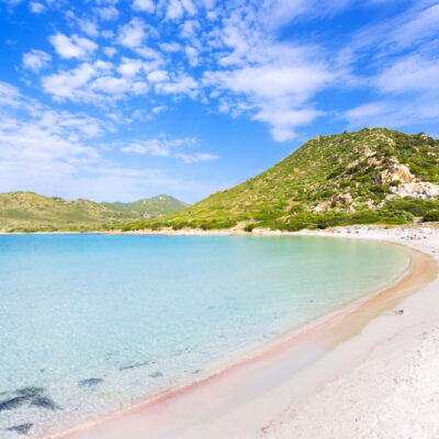 View Of A Punta Molentis Beach, Sardinia, Italy